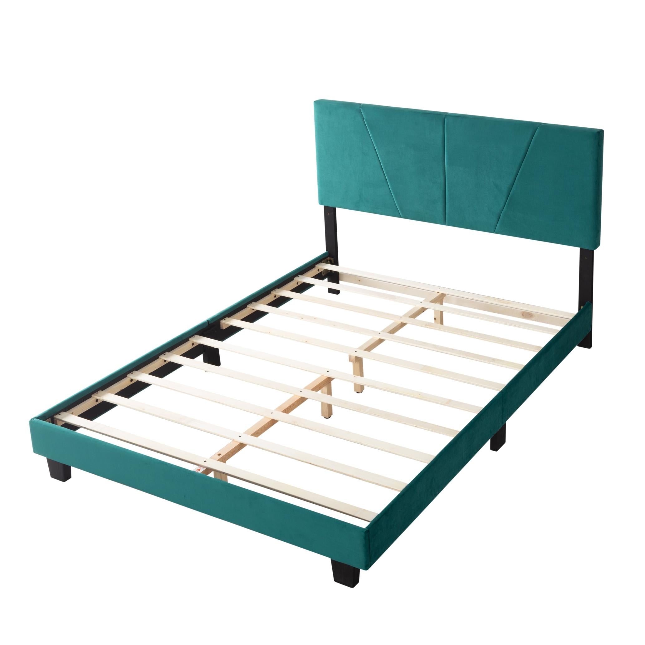 Green Queen Size Platform Bed Frame