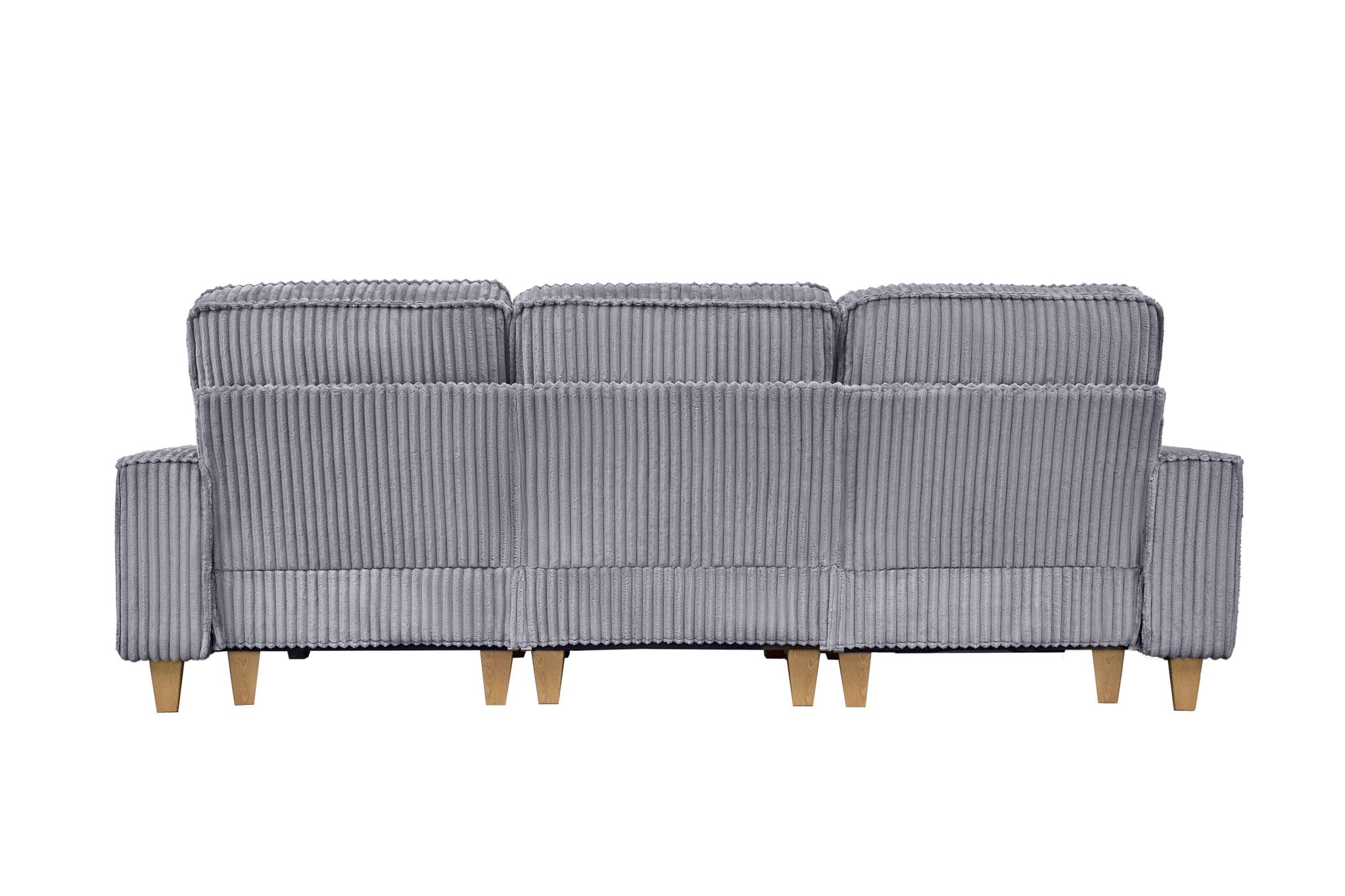 Modern Cool-Toned Gray Corduroy Upholstered Sofa - Nova Sofa