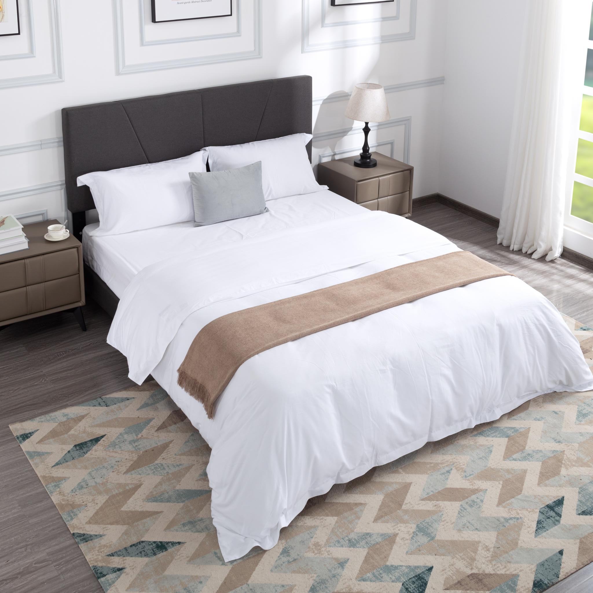 Dark Gray Queen Size Platform Bed Frame