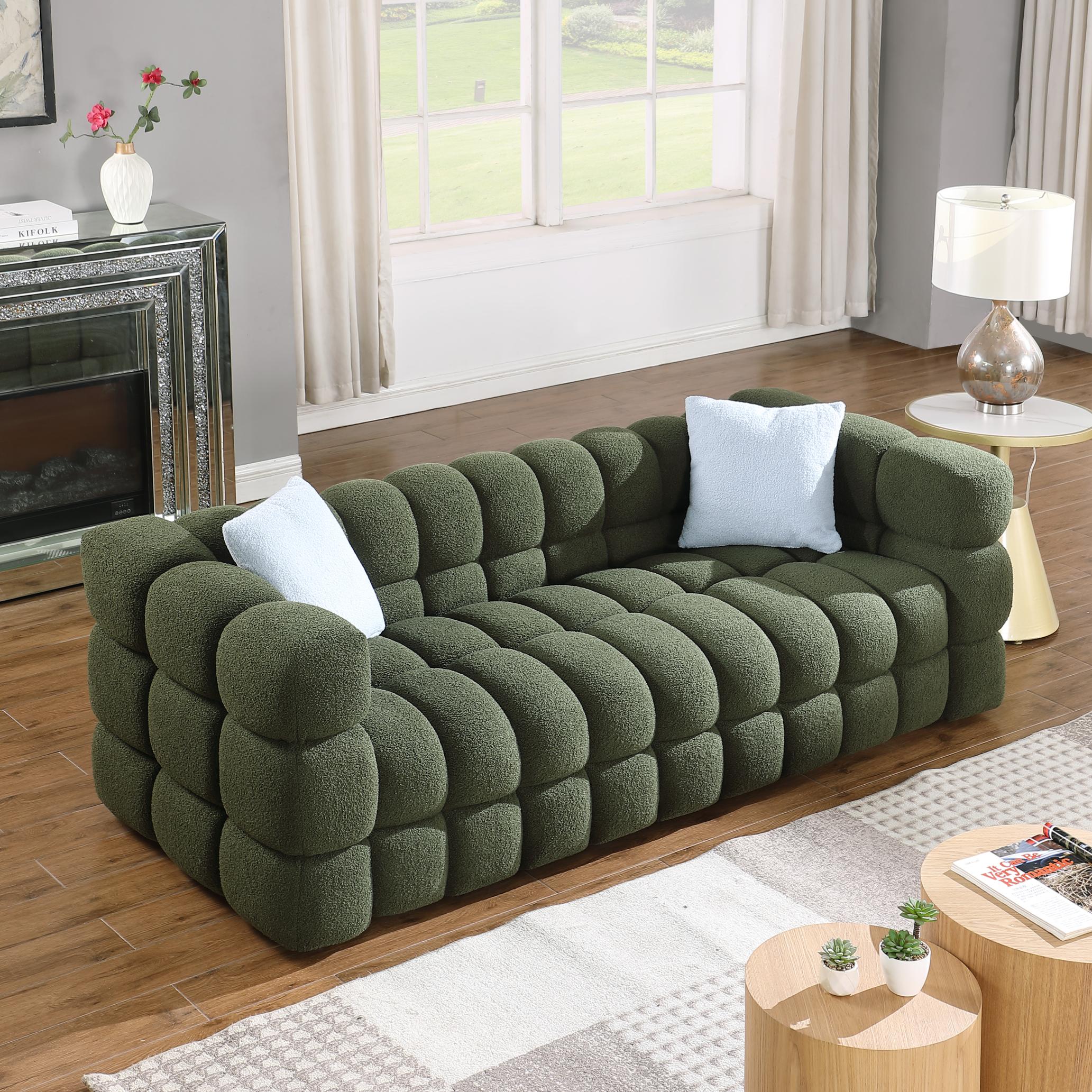 Green Marshmallow Sofa ,3 seater