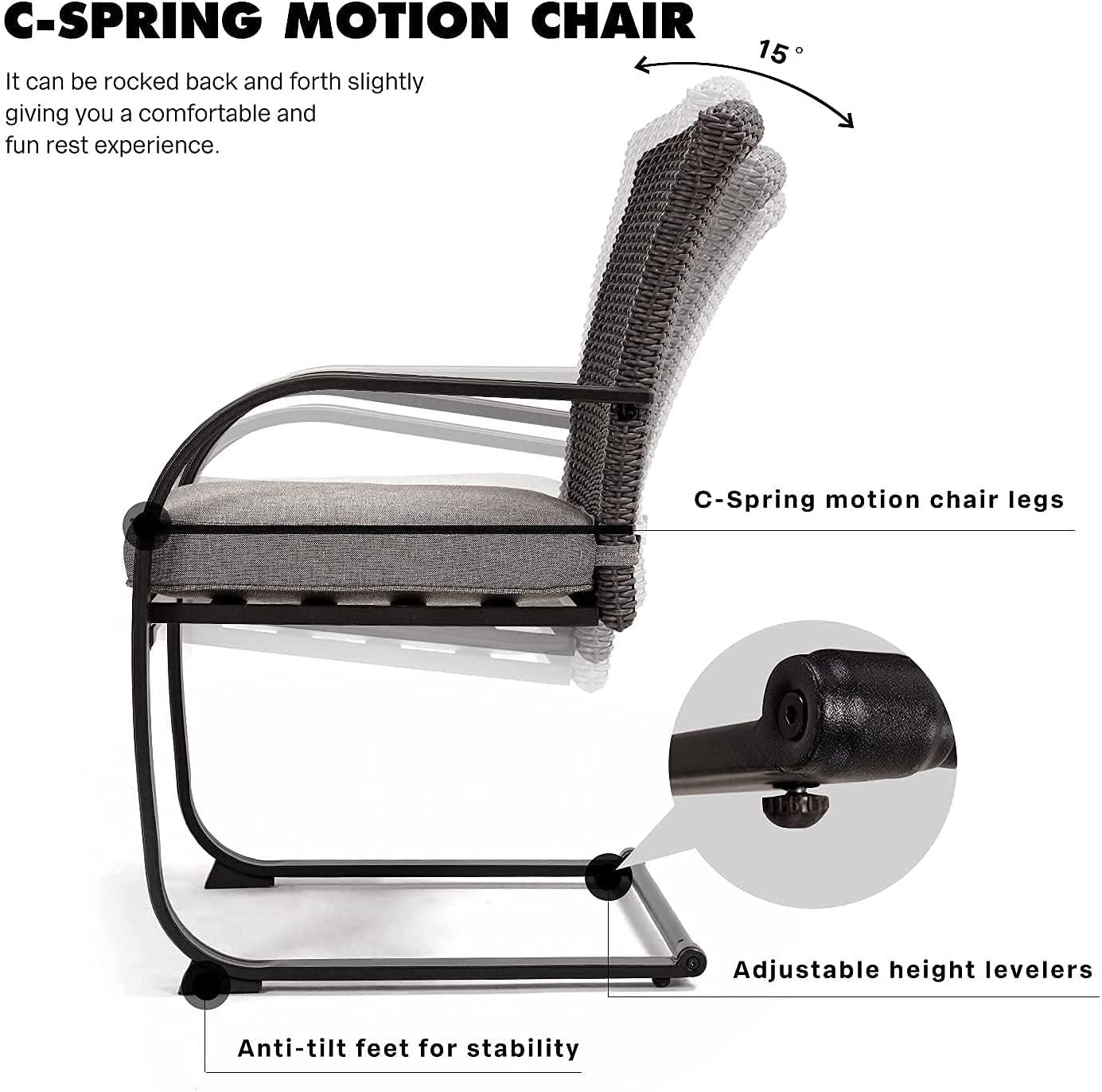 3 Piece Outdoor Patio Furniture