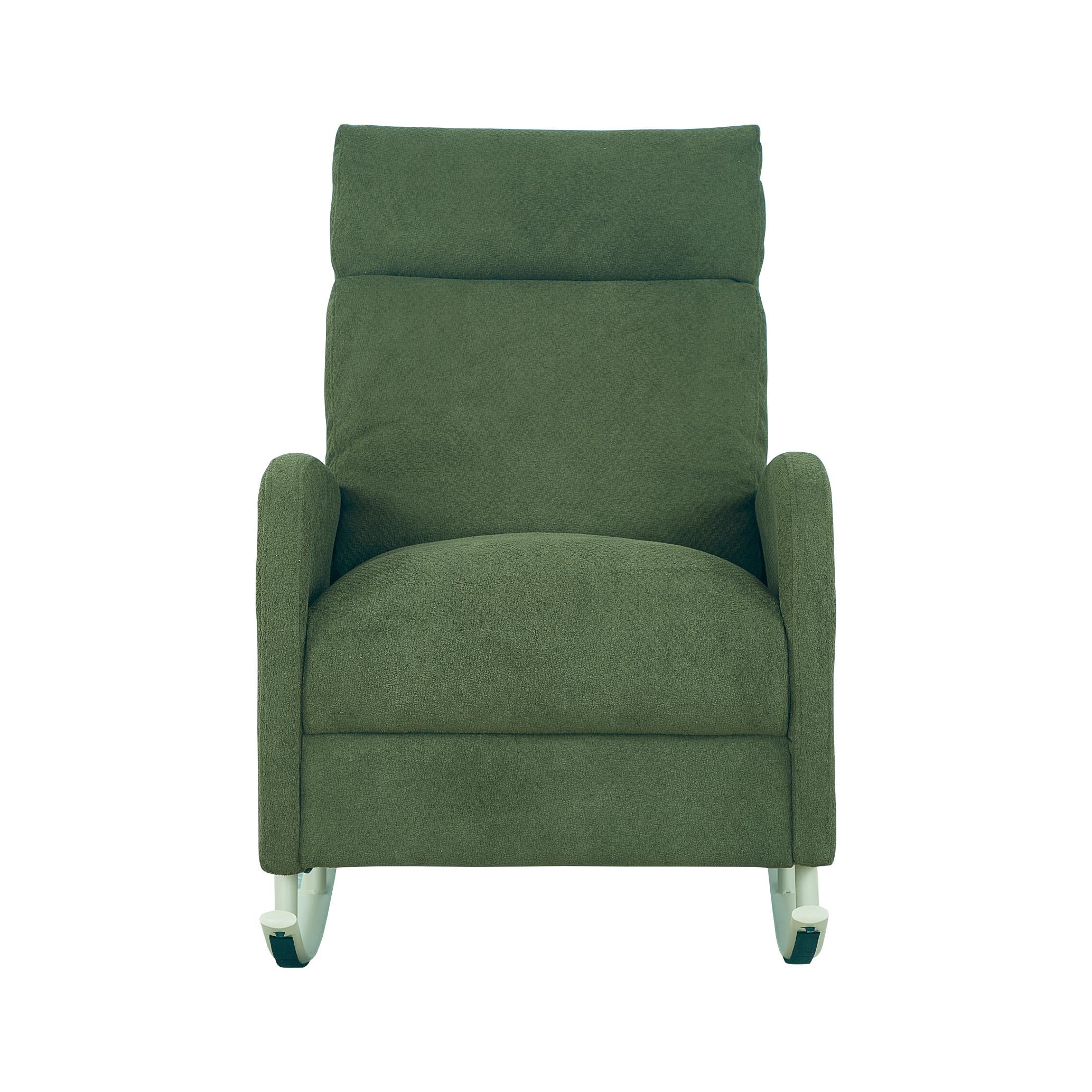 Green Nursery Rocking Accent Chair withSide pocket