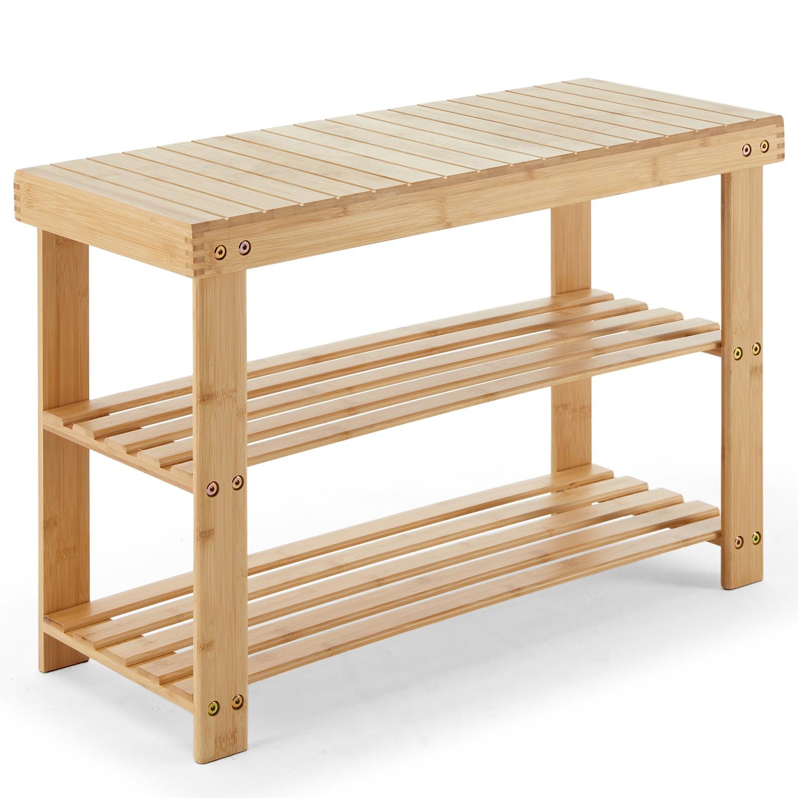 3-Tier Bamboo Shoe Rack Bench