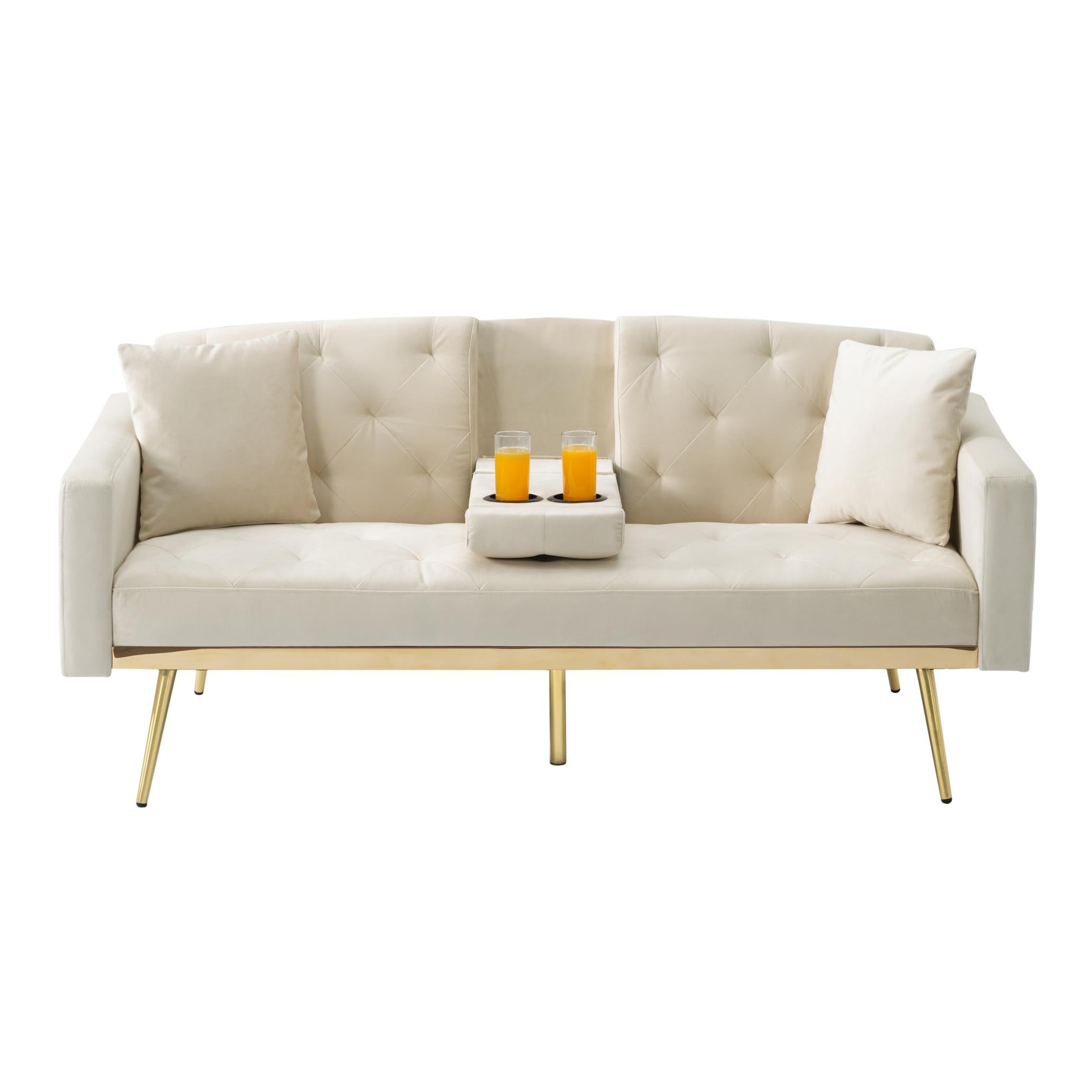 Creme Futon Sofa bed