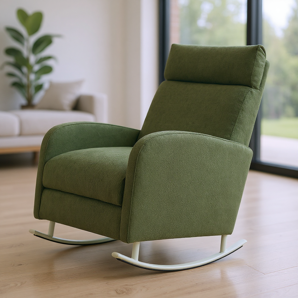 Green Nursery Rocking Accent Chair withSide pocket