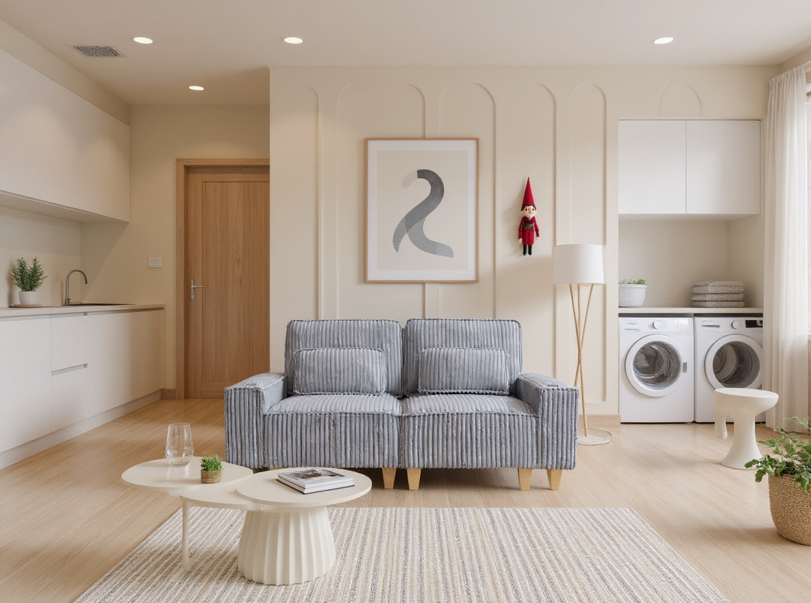 Cool-Tone Gray Corduroy Nova Love Seat