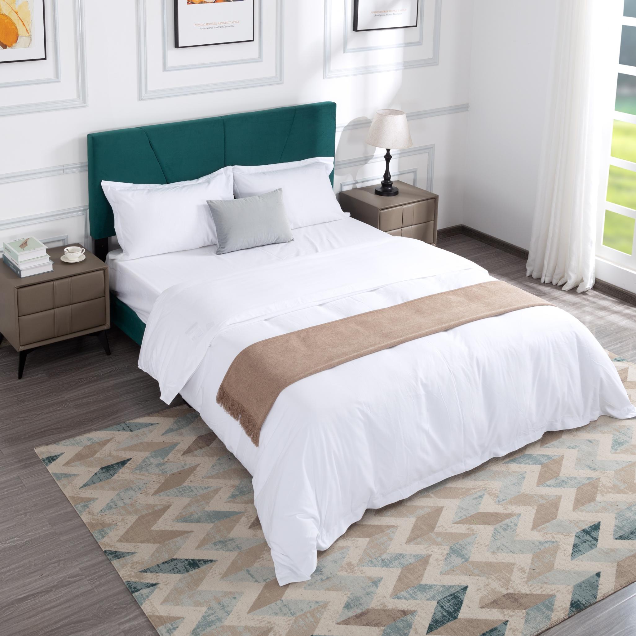 Green Queen Size Platform Bed Frame