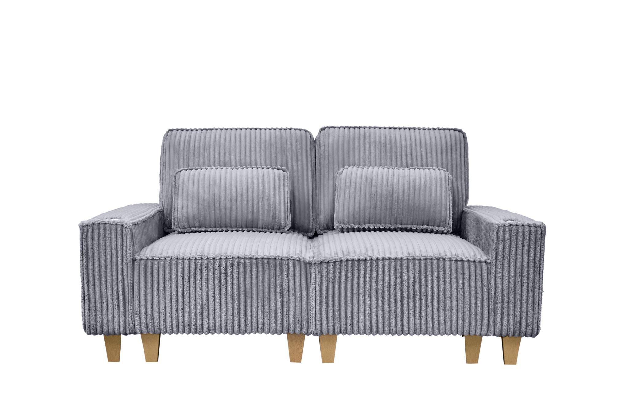 Cool-Tone Gray Corduroy Nova Love Seat