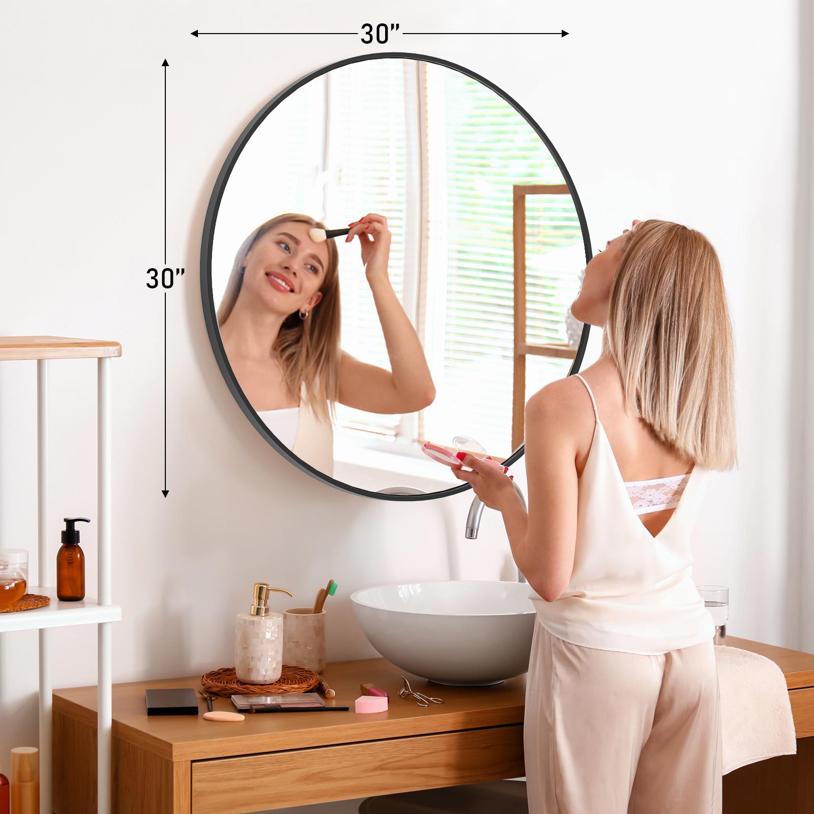 Black Round Wall Mirror 30 Inch